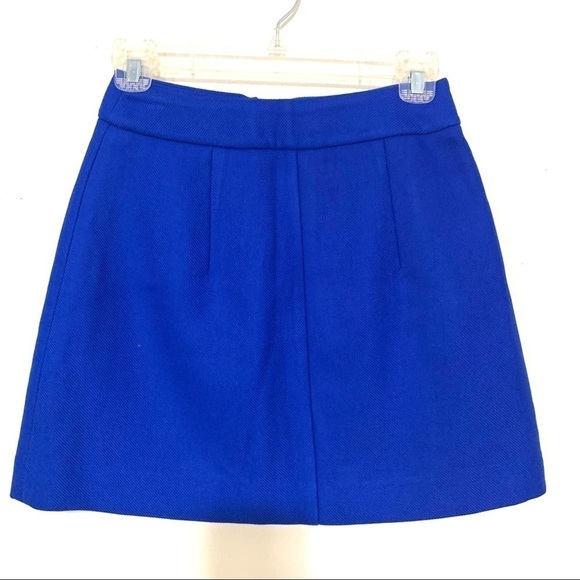 NWT EXPRESS Royal High Waist Zip Up Mini Skirt 0 - Picture 7 of 9